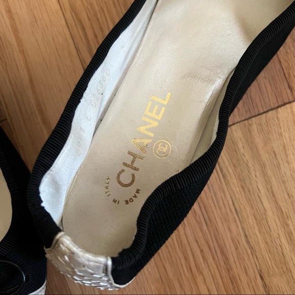 CHANEL BALLERINA BLOCK SHOES HEELS 38 - Picture 8 of 12